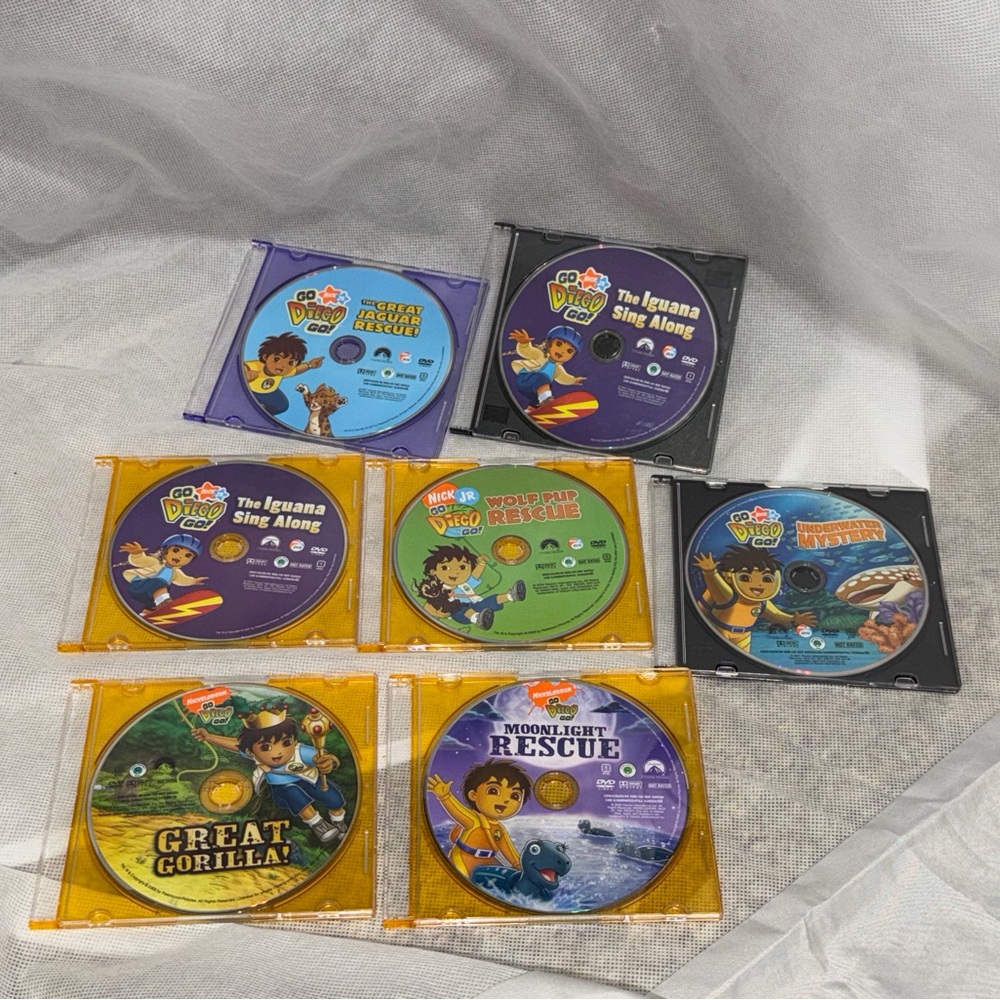 Lot of 7 Nick Jr Go Diego Go DVD Collection learning education fun Nickelodeon‎